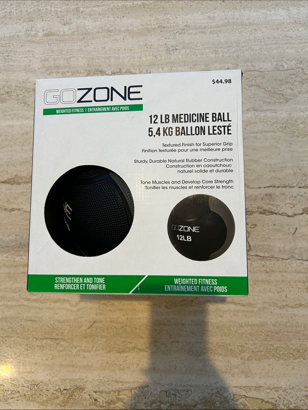 NEW 🆕 GOZONE 12 LB Black Weighted Exercise Ball never opened
